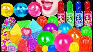 ASMR Rainbow Dessert Edible lipstick Kohakuto Jelly 먹는 립스틱 코하쿠토 젤리 먹방 Mukbang, Eating