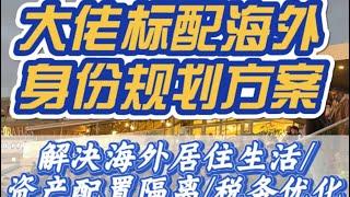 大佬标配海外身份规划方案真实案例分享！海外居住生活、资产配置、隔离、税务优化、出行便利等需求全部解决！