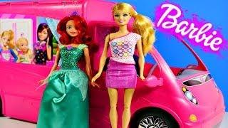 Barbie Glam Camper Swimming Pool Kitchen TV Bathroom Beds and Ariel Doll Fun Toys Review