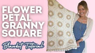 Flower Granny Square Crochet Blanket