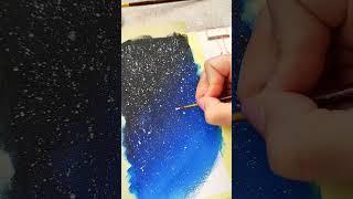 EASY Starry night  painting / Subscribe  #shorts