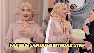 Fazura Sambut Birthday Staff  