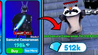  I GOT SAMURAI CAMERAMAN ! ️ I SOLD SAMURAI CAMERAMAN FOR *500K* GEMS  Toilet Tower Defense