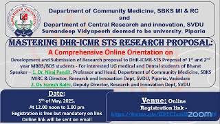 DHR-ICMR-STS Research Proposal sensitization session