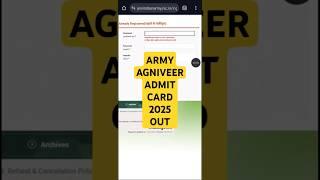 Army Agniveer Admit Card 2025 || How to download Agniveer Admit Card 2025 #agniveeradmitcard