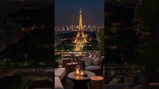 Rooftop Bar In Paris Ambience With Parisian Style Music #asmr #ambience #Paris #relax #parisianmusic