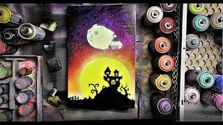 Halloween Ghost Cat - GLOW IN THE DARK - SPRAY PAINT ART by Skech