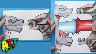 How to Draw a GODZILLA VS MECHAGODZILLA SURPRISE FOLD