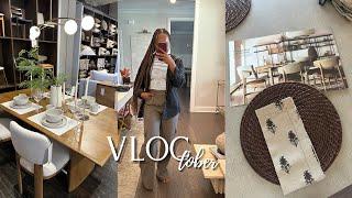 VLOGTOBER| CAR CHAT, WEST ELM SHOPPING, TABLE SETTING PREP, HOMEGOODS RUN + HAUL