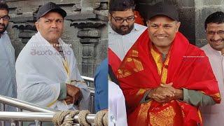 Former Indian Cricketer Virender Sehwag Prays At Tirumala Hill Shrine