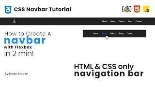 How to create a navbar in 2 minutes | Navbar CSS Tutorial | HTML CSS | CSS Flexbox