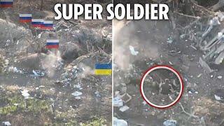 Single heroic Ukrainian soldier will NOT give up ground as he fights off wave of Russian troops