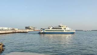 Caspian sea cruise ship Mirvari (Pearl) starts its tour in Baku city Seaside Boulevard