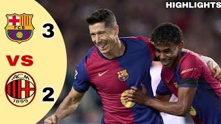 Barcelona vs AC Milan 3-2- All Goals & Kick Highlights - 2023, 2024