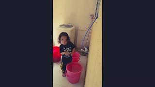 Aaryan playing with water