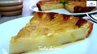 TARTA de PERA Postre muy fácil, económico y delicioso. #tartadepera #postreeconómico #peras
