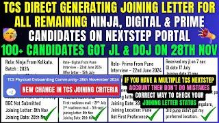 TCS MASS ONBOARDING ON 28 NOV | TCS NINJA DIGITAL, PRIME JOINING LETTER OUT | IPA IS IMP FOR JOINING