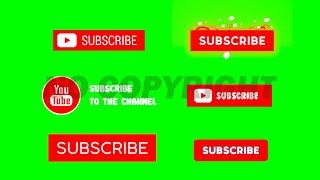 Subscribe Buttons Only | Green Screen Template | No Copyright