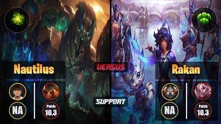 CoreJJ NAUTILUS (Support) [Aftershock] VS RAKAN - Challenger NA Patch 10.3