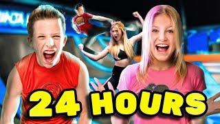 24 Hour Trampoline Park Challenge VS YouTubers!