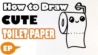 How to Draw a Toilet Paper Roll (Cute) - Easy Pictures to Draw