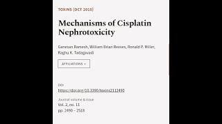 Mechanisms of Cisplatin Nephrotoxicity | RTCL.TV