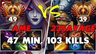 AME (DROW RANGER) vs 23SAVAGE (ALCHEMIST) - Epic Battle Of Hard Carry Dota 2 Players - Z Dota 2