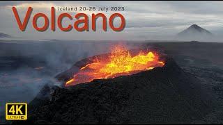 Iceland Volcano Eruption at Litli Hrútur 20-26 July 2023 (7 Days of Stunning Drone Footage)