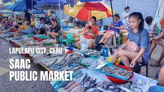  [4K] Saac Public Market | Walking Tour | Buaya, Lapulapu City, Cebu | Philippines