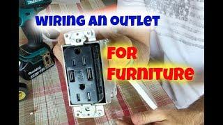 How to wire an outlet to use with furniture