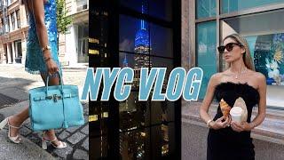 NYC AUG VLOG| FOUND MY DREAM BLUE BIRKIN, LITERALLY BREAKFAST AT TIFFANY'S, & MAJOR HAIR CHANGE