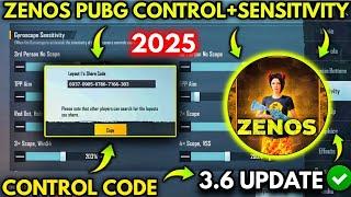 3.6 UPDATE  ZENOS PUBG SENSITIVITY & CONTROL CODE  ZENOS PUBG | BGMI |