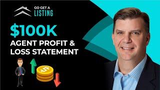 Easy $100k GCI Real Estate Agent Profit and Loss Statement