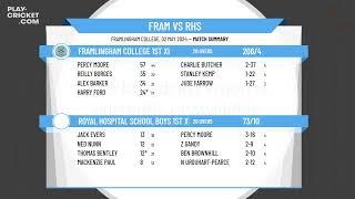 Framlingham College 1st XI v Royal Hospital School Boys 1st XI