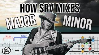 How Stevie Ray Vaughan mixed Major & Minor Pentatonic & Chord Tones! (TAB & fretLIVE Lesson, SRV)