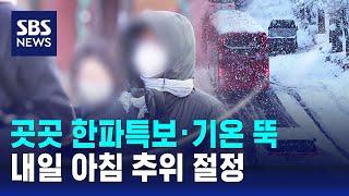 [날씨] 곳곳 한파특보·기온 뚝…내일 아침 추위 절정 / SBS