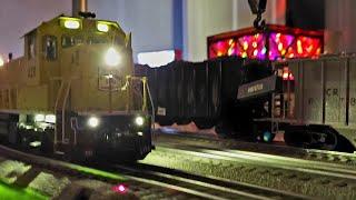 Night-Time Scene: O-Scale Steel Mill Night Slag Pit Unloading Dump Scene (1:48 Scale)