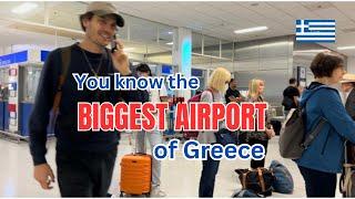 Athens Airport Greece, Landing and  Complete tour of Arrivals.