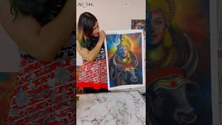 Shiv Shakti  Acrylic Painting #shorts #shivji #parvati #shivshakti #acrylic #painting