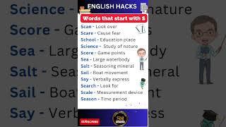 Students important vocabulary- that start with S, earn,learn &fun #studyhacks123 #vocabulary #shorts