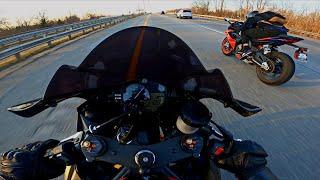 Aprillia Rider Thinks He's FASTER Than My Yamaha | CLOSE CALL...