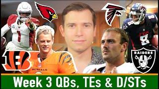 Week 3 QB, TE and D/ST Rankings (Top 25) | 2024 Fantasy Football