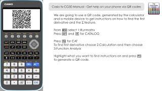 Casio fx-CG50 Manual - Get help on your phone via QR codes