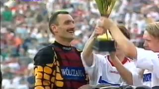 Widzew Łódź Mistrzem Polski 1996 r. Feta po meczu.