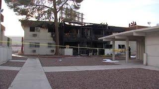 9 displaced, 2 cats dead after two-alarm fire near Las Vegas airport