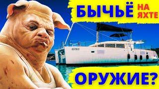 Быкота залезла на катамаран. Злоумышленники и Оружие на яхте | Яхтенные будни
