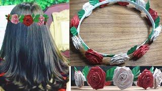 How to make paper crown / DIY paper craft/ paper crown with small  roses/ by Kainat with arts