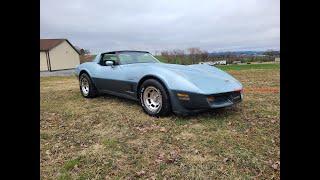 1982 Silver Blue Dark Blue Corvette For Sale