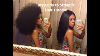 My Curly to Straight Hair Tutorial | jasmeannnn