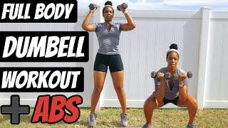 20 MIN DUMBELL FULL BODY WORKOUT +ABS (BEGINNER FRIENDLY) AT HOME TOTAL BODY STRENGTH TRAINING